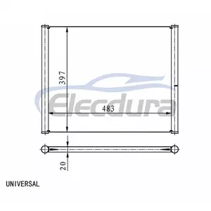 Universal A/C Condenser 483 &times; 397 &times; 20 mm