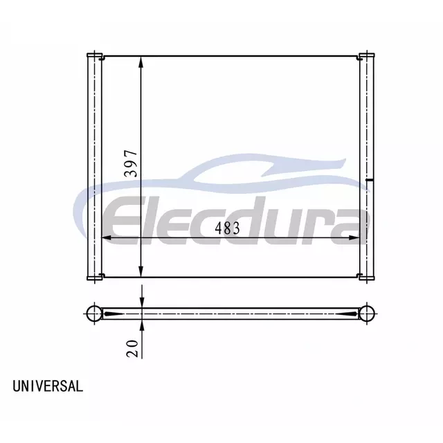 Universal A/C Condenser 483 &times; 397 &times; 20 mm