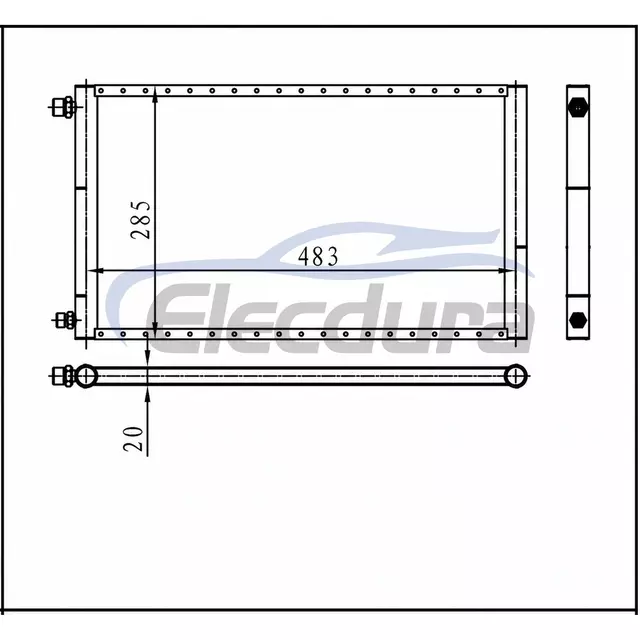 Universal A/C Condenser 483 &times; 285 &times; 20 mm
