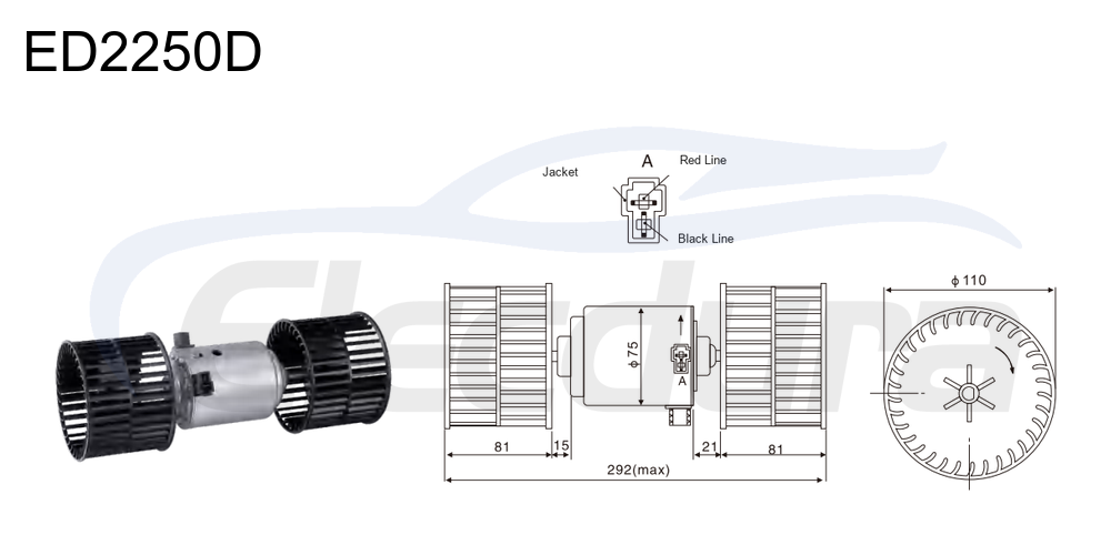 27V 190W HVAC blower motor for Komatsu-70, 3500rpm speed