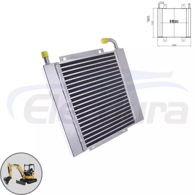 Full assembly hydraulic oil cooler 271-7048 suitable for Caterpillar E303. Heavy duty aluminum design available for large volume wholesale