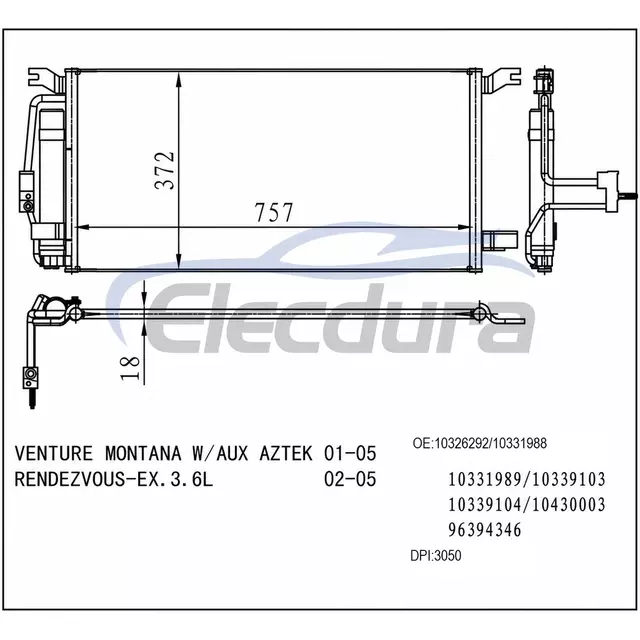 10326292 Buick Rendezvous 2002-2007 A/C Condenser
