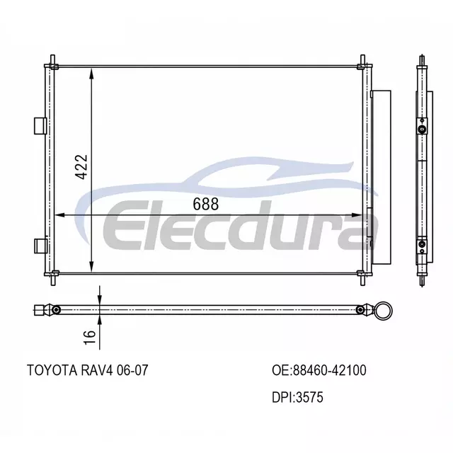 8846042100 Toyota Rav4 2006-2007 Conjunto de condensador de aire acondicionado