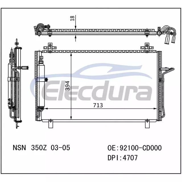 92100CD00A Nissan 350z 2003-2005 A/C Condenser Assembly