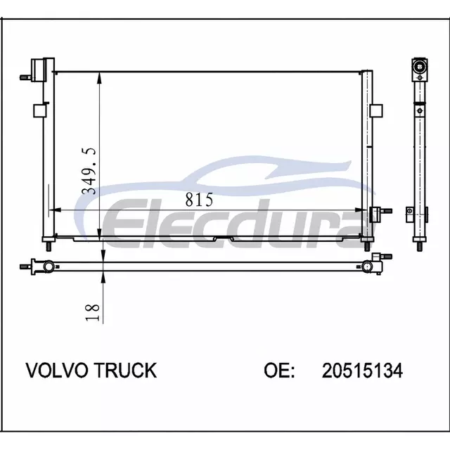 20515134 Volvo Fh12 1993+ A/C Condenser 20mm Core