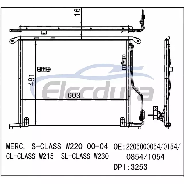 2205000454 Mercedes-Benz S430 W220 2001-2002 A/C Condenser