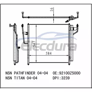921007S000 إنفينيتي QX56 2004-2006 5.6LA/C مكثف