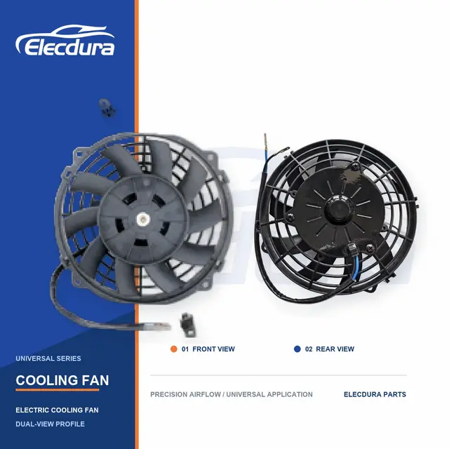 Universel Ventilateur de refroidissement de radiateur Lame incurv&eacute;e de 7 pouces 80W en gros