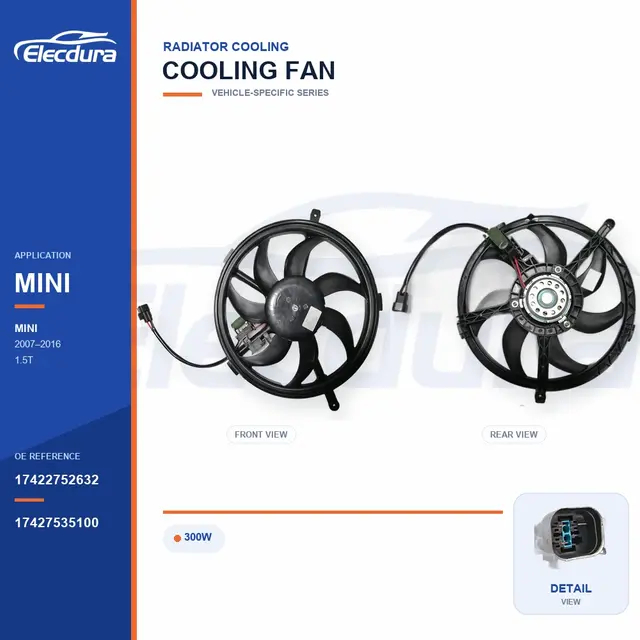 K&oslash;lerventilator til BMW MINI R56 300W 17422752632 Bulk Supply