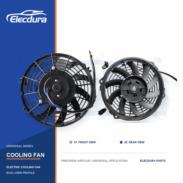 Kipas Pendingin Radiator Universal 9 Inci Pisau Melengkung 160W Grosir