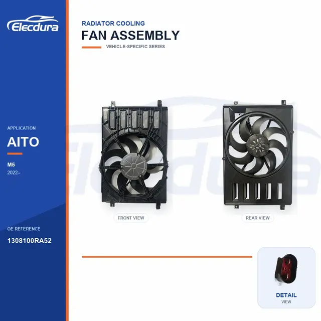 Radiator Cooling Fan Assembly for AITO M5 1308100RA52 Bulk Supply