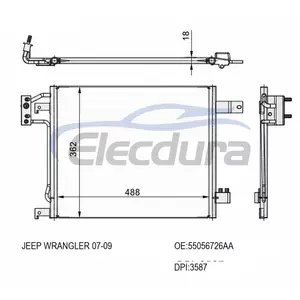55056726AA Jeep Wrangler 2007-2009 A/C Condenser