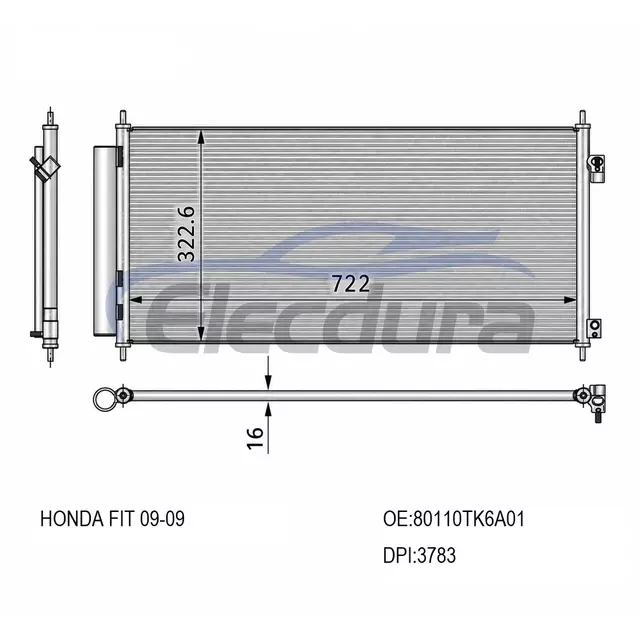 80110TK6A01 Honda Fit 2009+ A/C Condenser