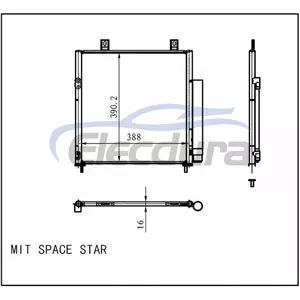 7812A229 Mitsubishi Space Star 2014-2015 Skraplacz klimatyzacji 16mm rdzeń