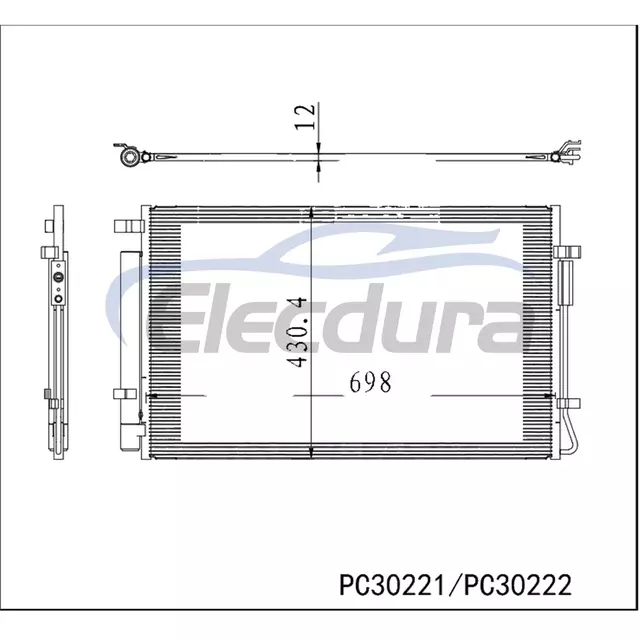 97606-N7600 Hyundai Tucson 2022-2024 A/C Condenser Assembly 12mm Core