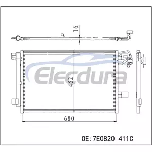 7E0820 411C Volkswagen Multivan T5 2003-2016 A/C Condenser