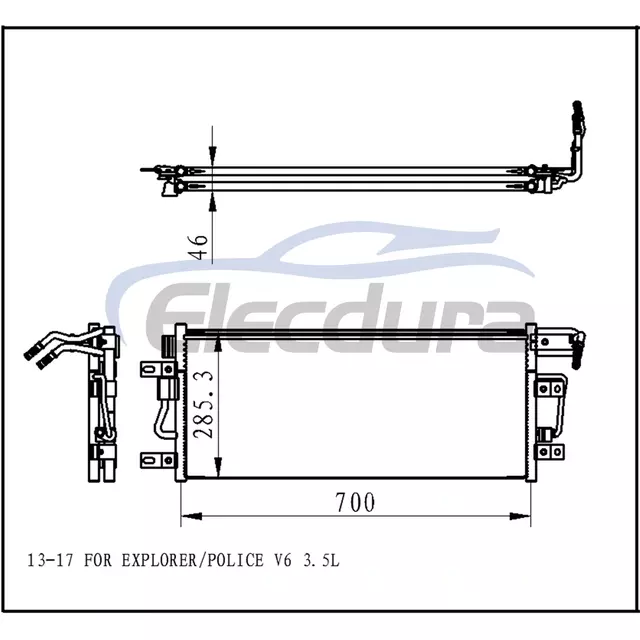 DB5Z19712F Ford Explorer 2013-2017 V6 / 3.5LA/C Skraplacz