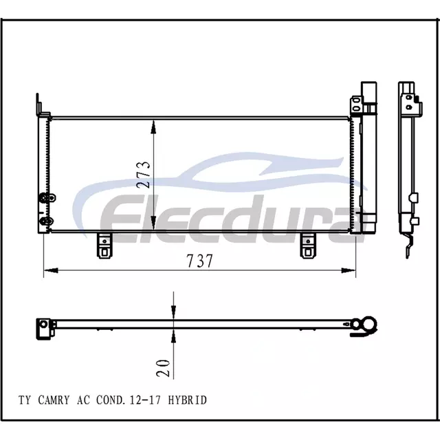 8846033130 Toyota Camry Hybrid 2012-2017 HİBRİT Klima Kondenser Grubu 20mm &Ccedil;ekirdek