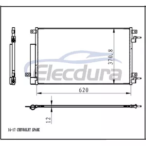 94524859 Chevrolet Spark 1 0i 1 2016-2019 A/C Condenser Assembly 12mm Core
