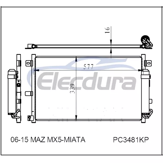 NE5161480C Mazda Mx5-Miata 2006-2015 A/C kondenz&aacute;tor