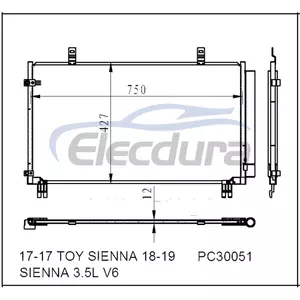 8846008030 Toyota Sienna 2017-2019 A/C Condenser 12mm Core