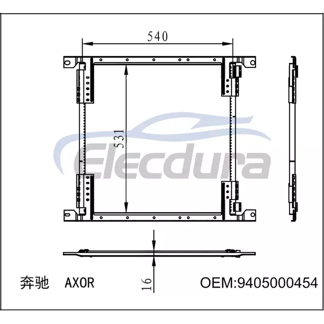 940 500 0454 Mercedes-Benz Axor 2001-2004 A/C Condenser