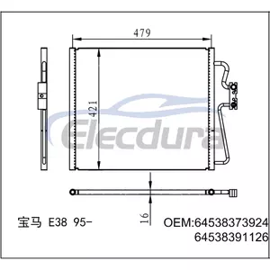 8.373.924 BMW 740i (E38) 1995-1997 A/C-Kondensator