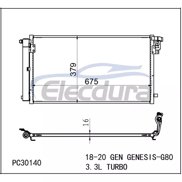 97606B1410 Hyundai Genesis 2018-2020 A/C Condenser with Receiver/Drier
