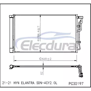 97606AA000 Hyundai Hyn Elantra. 2021+ 2.0L A/C Condenser