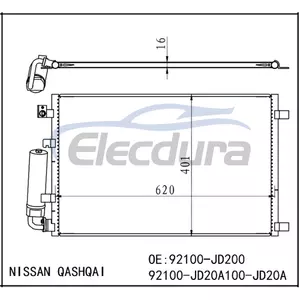 92100-JD200 Nissan Qashqai 2010-2013 A/C Condenser Assembly