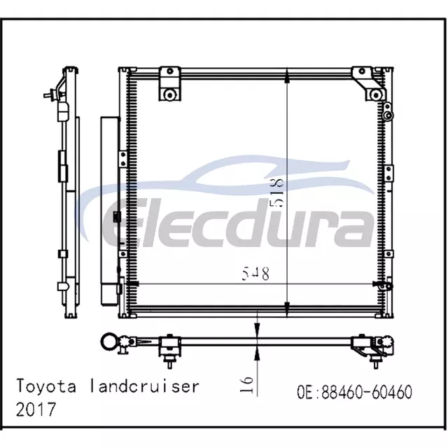 88460-60460 Toyota Landcruiser A/C Condenser Assembly