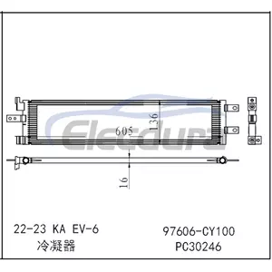 97606CV100 Kia EV6 2022-2023 Ansamblu condensator A/C