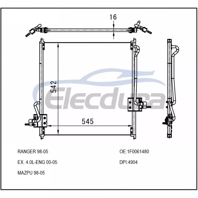 1F0061480 Ford Ranger 1998-2005 A/C Condenser
