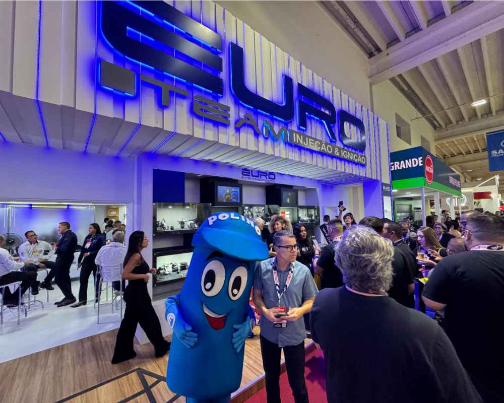 EURO booth mascot at the exhibition