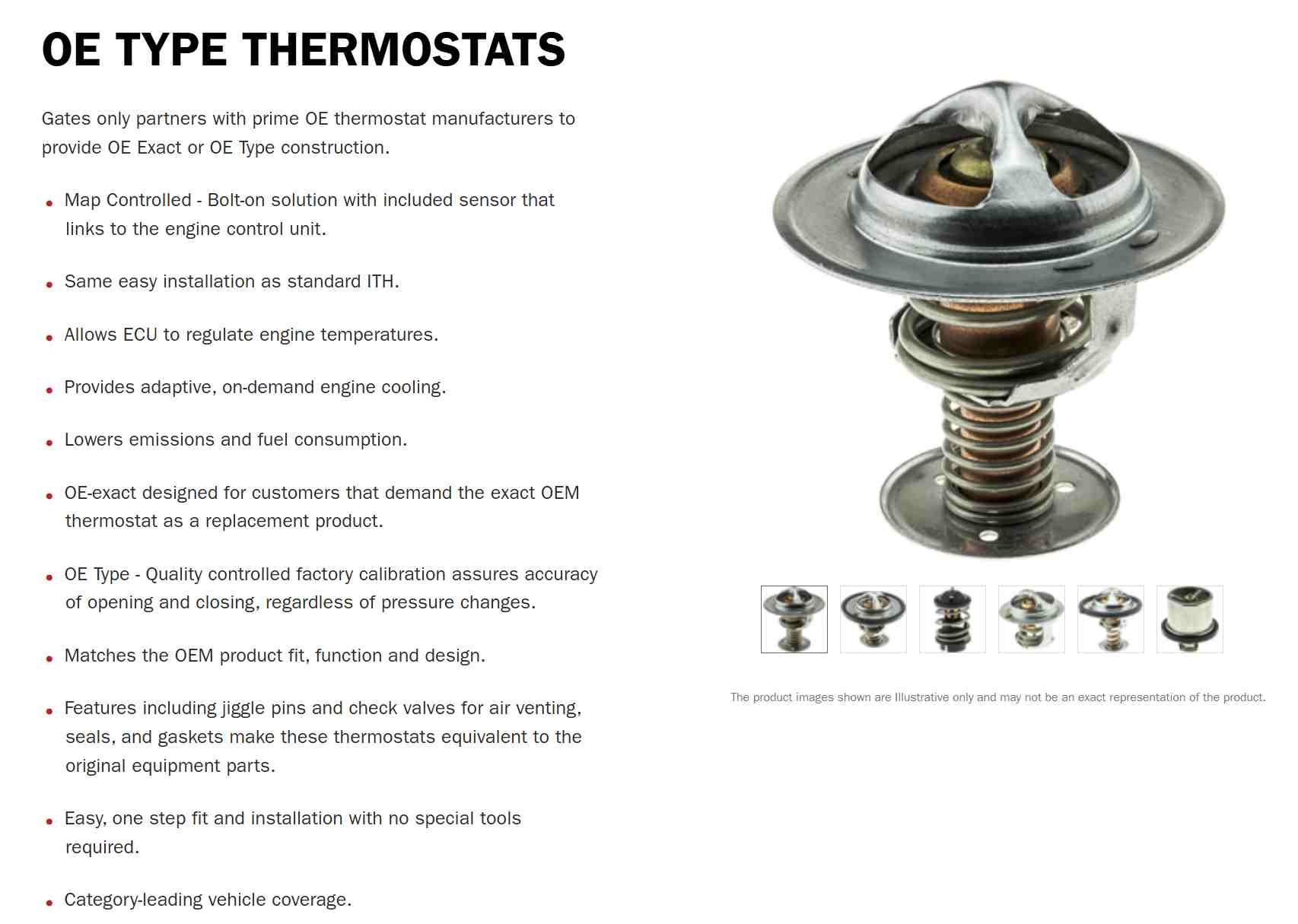 Gates OE-equivalent thermostat brand for wholesale buyers