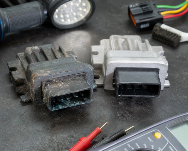 Water ingress and corrosion inspection on a fan control module connector