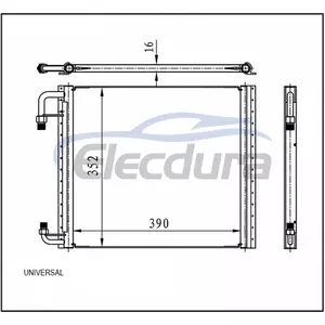 Universal A/C Condenser 390 &times; 352 &times; 16 mm