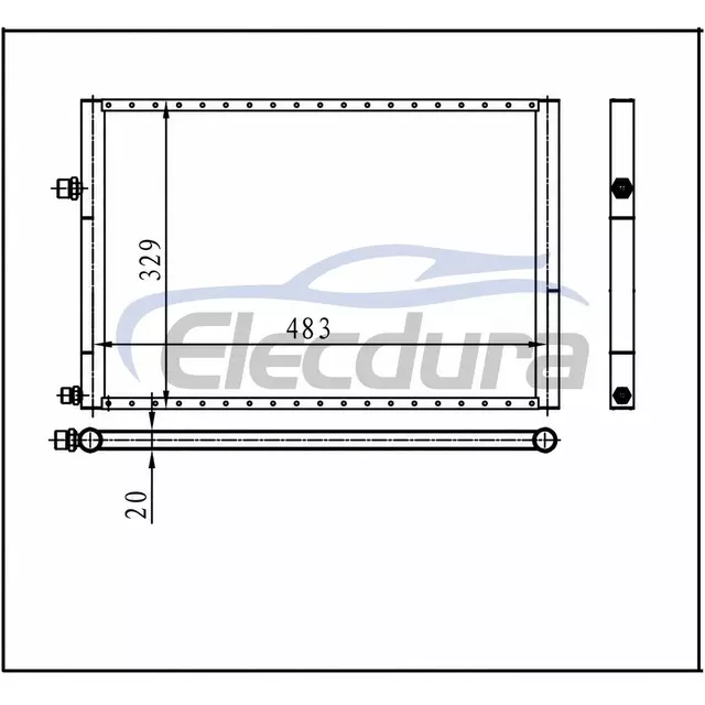 Universal A/C Condenser 483 &times; 329 &times; 20 mm