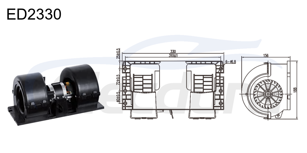 27V 380W HVAC blower motor for SINOTRUK HOWO A7, 900m&sup3;/h airflow
