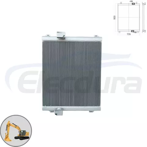 Caterpillar E325C hydraulic oil cooler 205-4962 core view for wholesale suppliers and bulk order distributors.