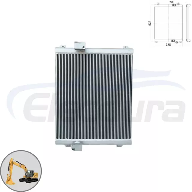 Caterpillar E325C hydraulic oil cooler 205-4962 core view for wholesale suppliers and bulk order distributors.