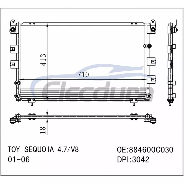 884600C030 Toyota Sequoia 2001-2007 A/C Condenser Assembly
