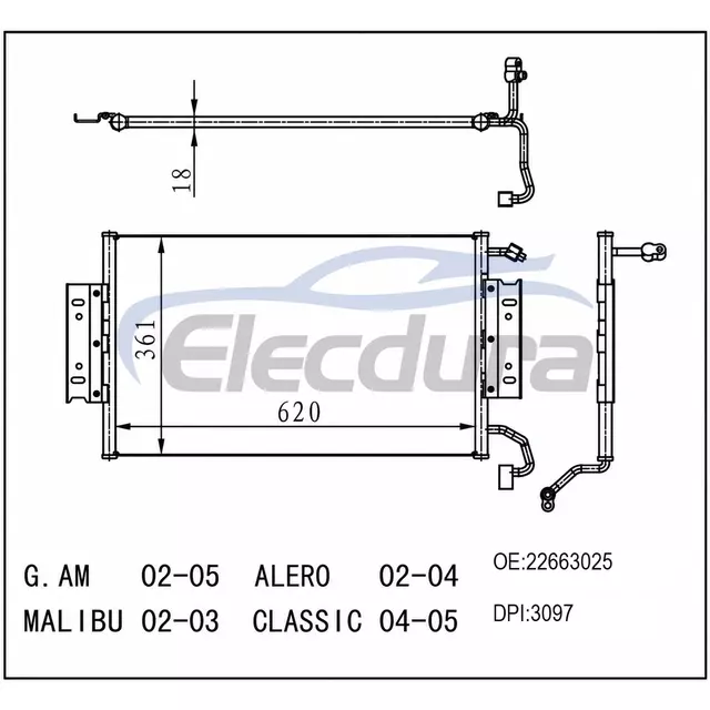 22663025 GM G Am 2002-2005 A/C Condenser