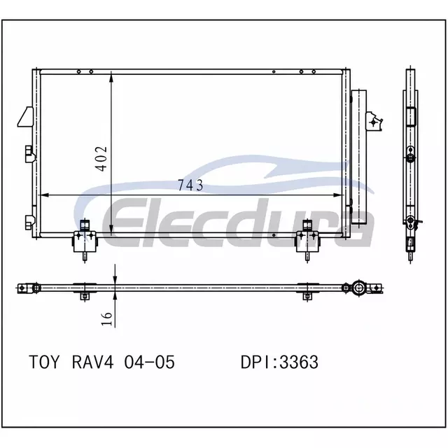 88460-42070 Toyota Rav4 2004-2005 A/C Condenser 16mm Core
