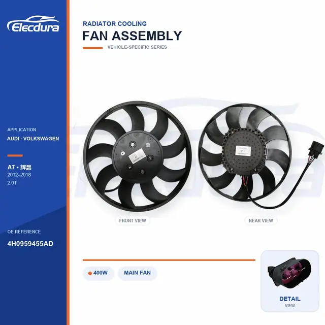 Radiator Cooling Fan for Audi A7 / Phideon 400W 4H0959455AD Bulk Supply