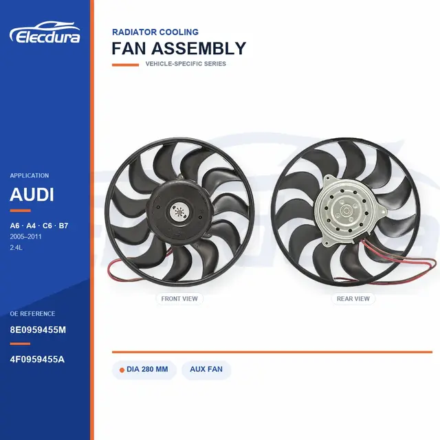 Radiator Cooling Fan for Audi A6 C6 / A4 8E0959455M Bulk Supply