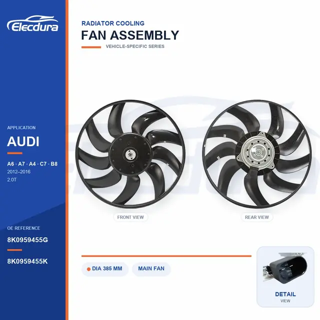 Radiator Cooling Fan for Audi A6-A7 C7 / A4-A5 8K0959455G Bulk Supply