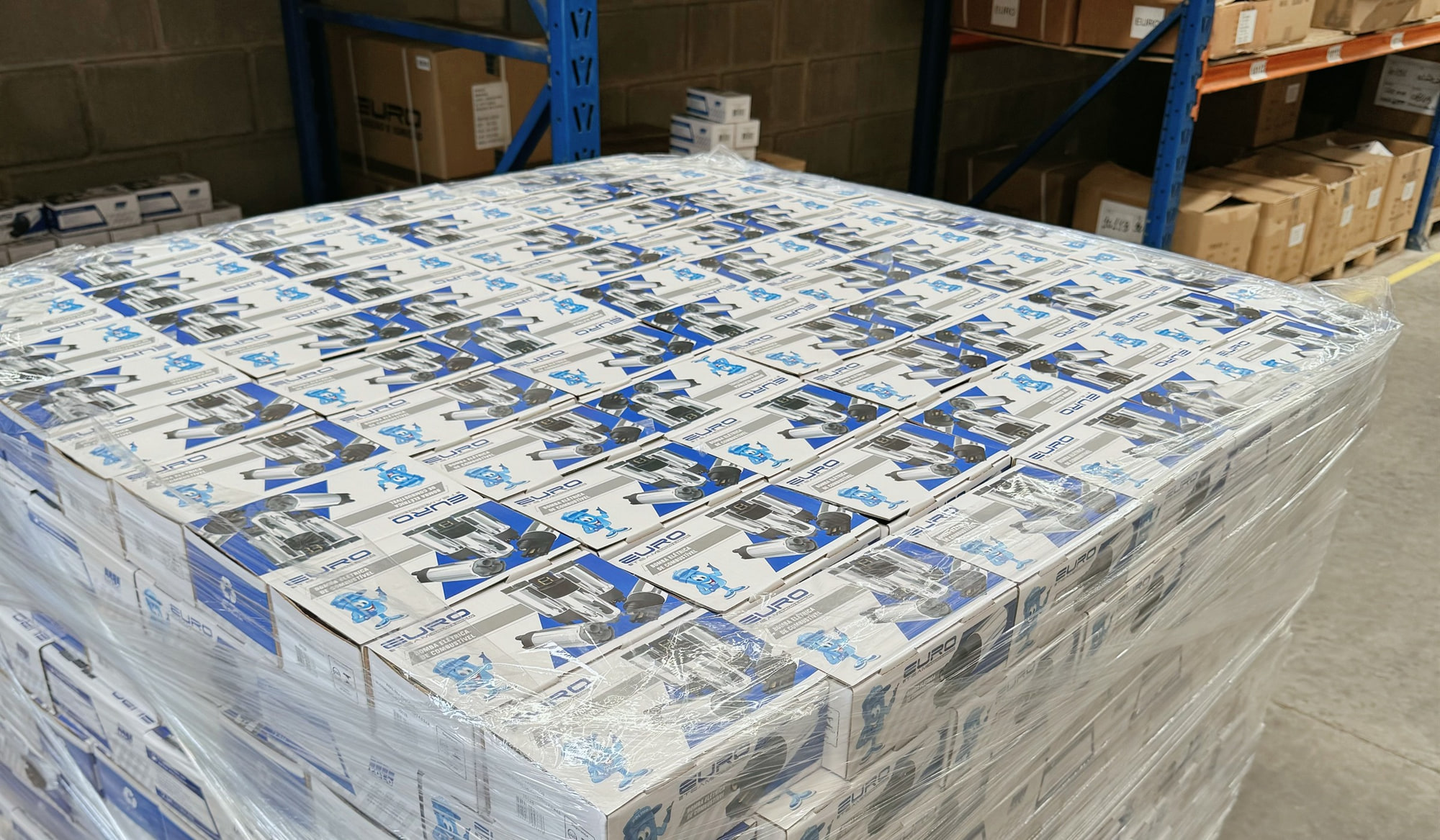 Palletised automotive cooling parts order prepared for dispatch