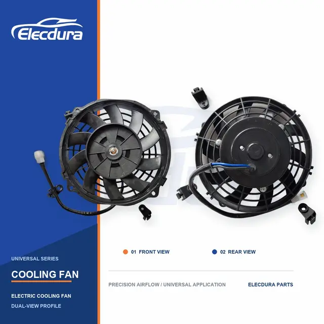 Kipas Pendingin Radiator Universal 7 Inci Pisau Melengkung 220W Grosir