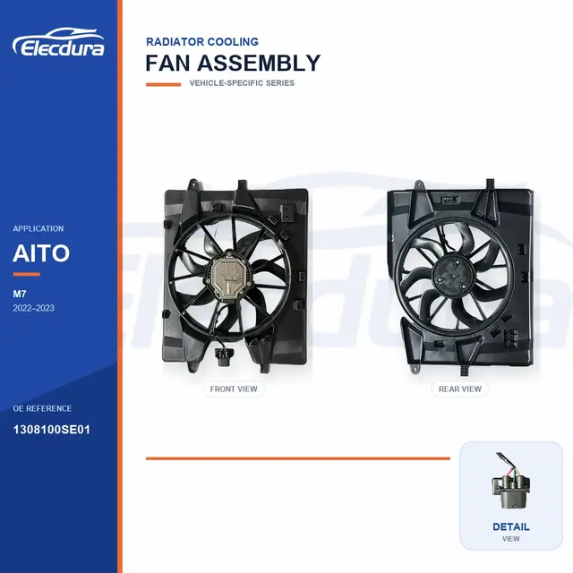 Radiator Cooling Fan Assembly for AITO M7 1308100SE01 Bulk Supply